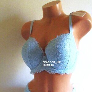 38DDD Victoria's Secret Dream Angels Lightly Lined Demi Bra Light Blue Lace $59